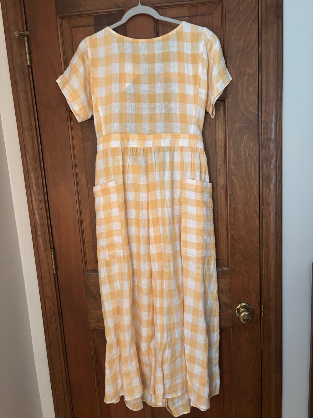 Christy Dawn The Jane Lemon Plaid Midi Dress